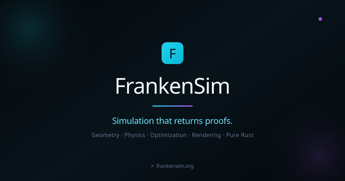 FrankenSim — is truly going vertical now. The framework is in place to model all of physics in one…